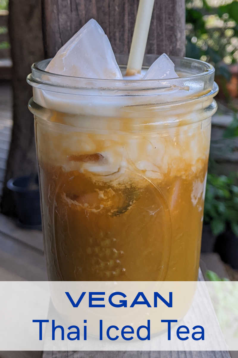 Thai tea is typically made with dairy, but it is easy to make a tall glass of vegan Thai iced tea that is absolutely delicious. 