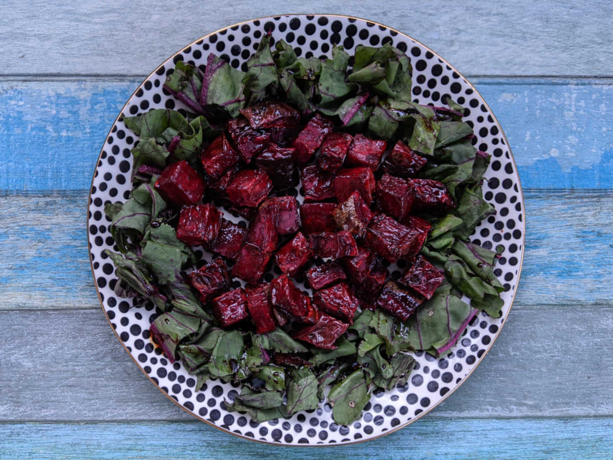 plate of beets and greens