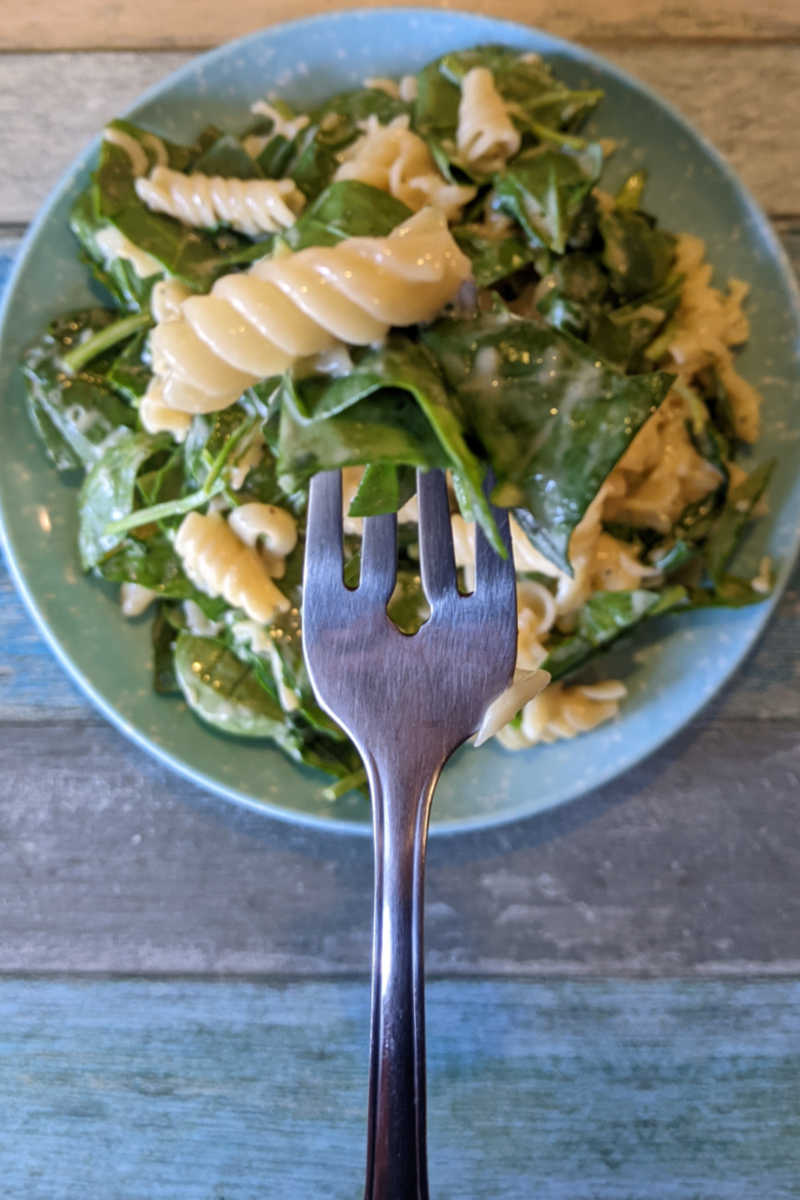 Fresh spinach Velveeta rotini adds nutritious twist to the classic cheesy macaroni comfort food I loved eating as a child. 