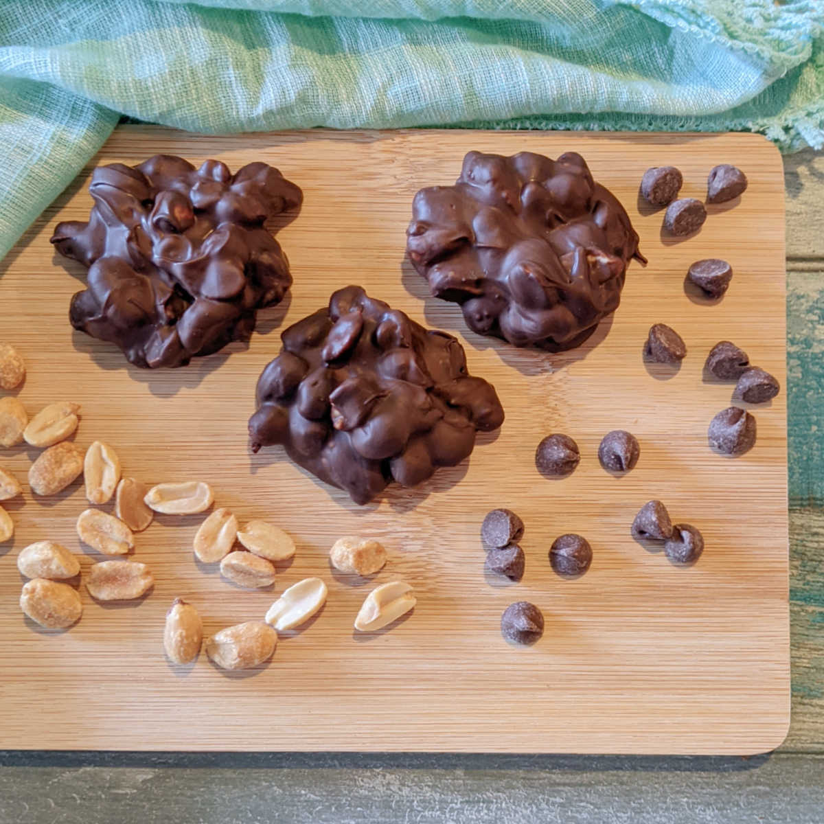 Chocolate Dry Roasted Peanut Clusters - Mama Likes To Cook