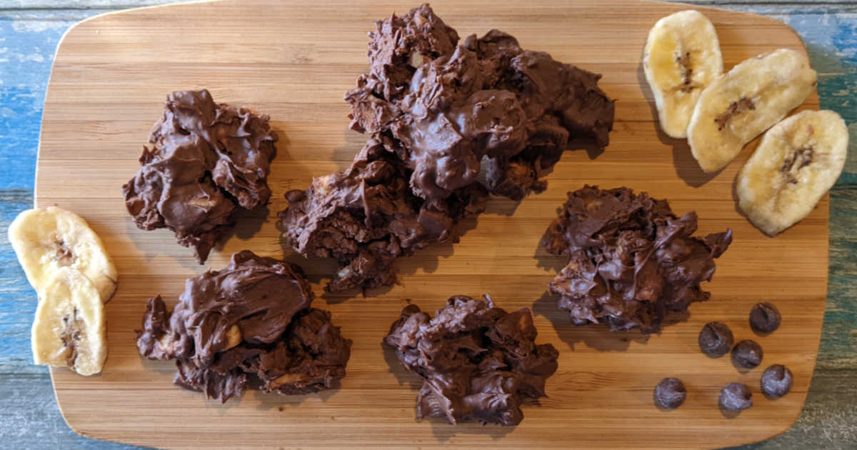 homemade chocolate banana clusters