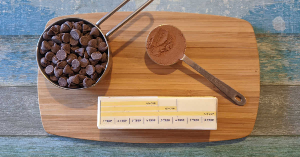 ingredients for chocolate butter