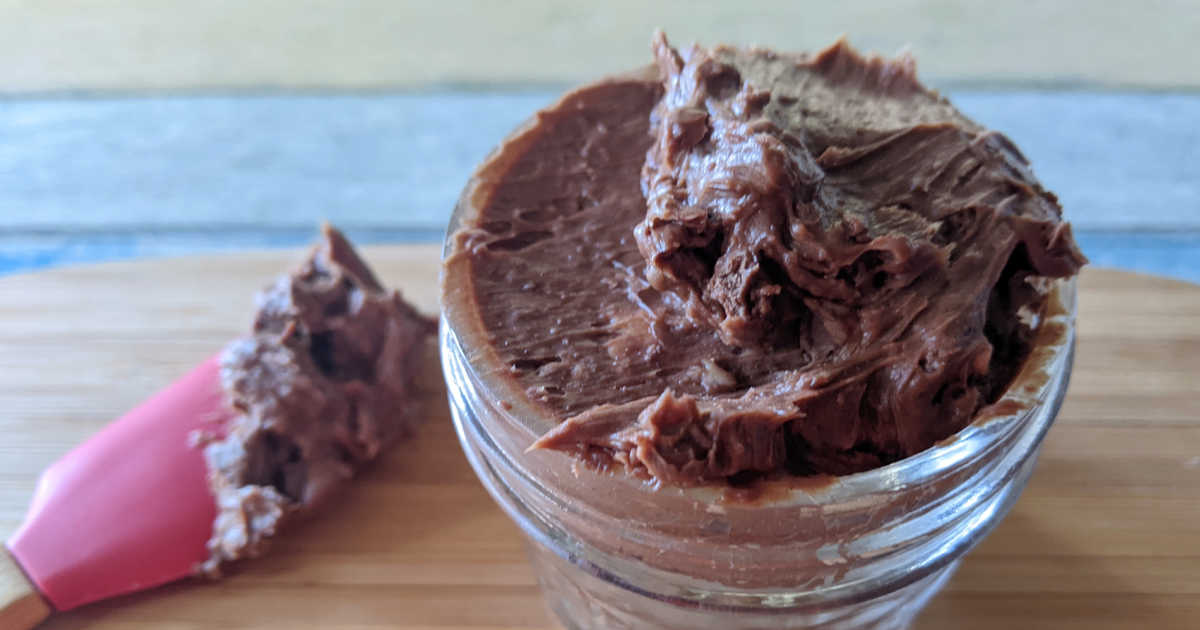 jar of chocolate butter with spatula