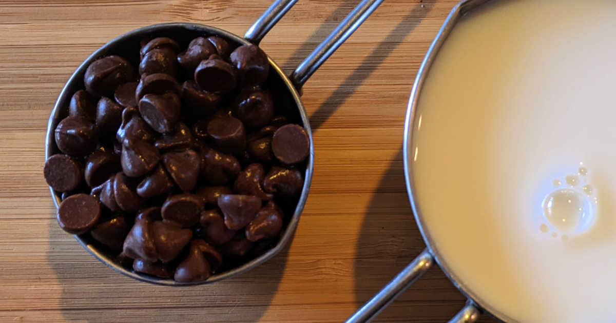 milk chocolate chips and milk