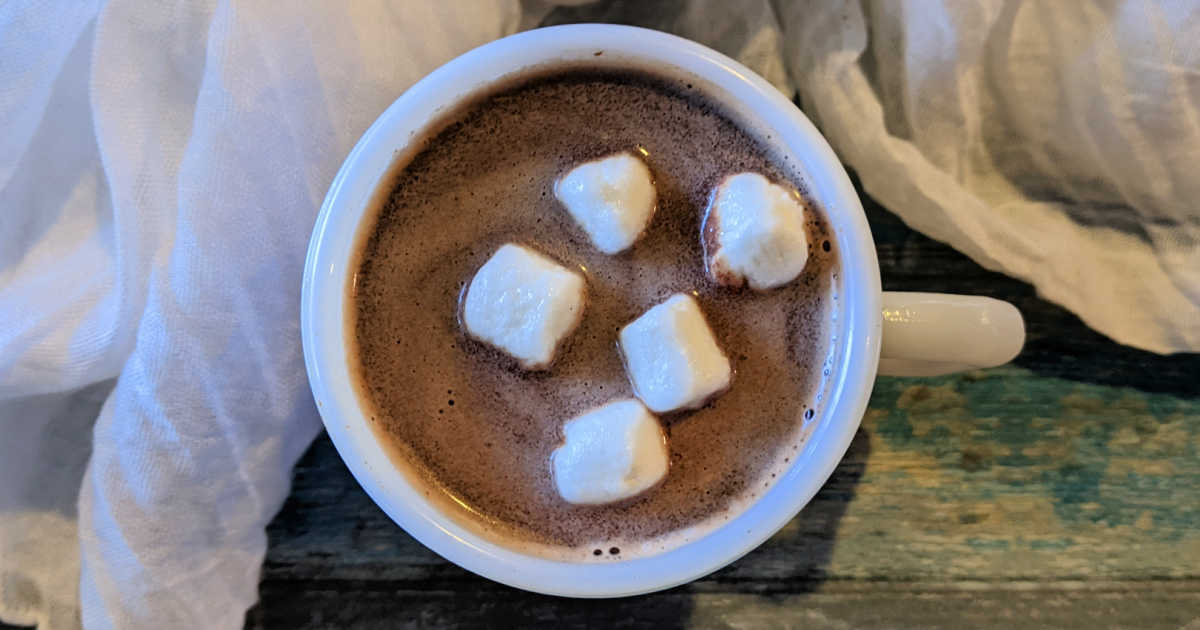 mini marshmallows in chocolate chip hot cocoa