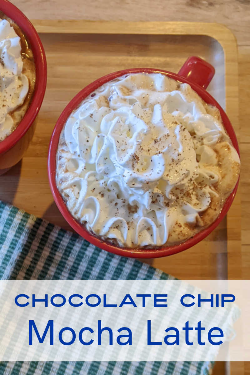 Coffee house beverages are a nice treat, but you can easily make a chocolate chip mocha latte coffee drink at home. 