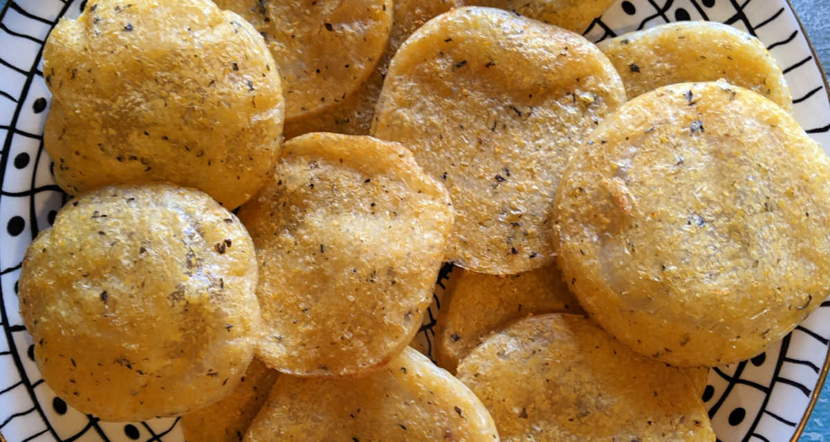 plate of air fryer polenta