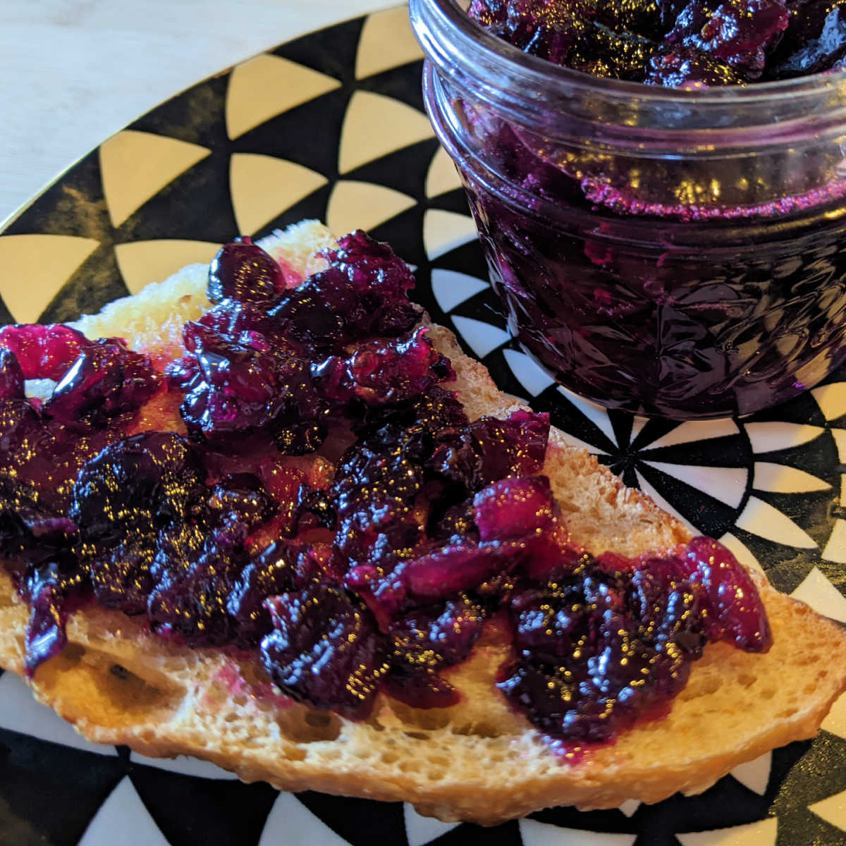 berry jam on toast