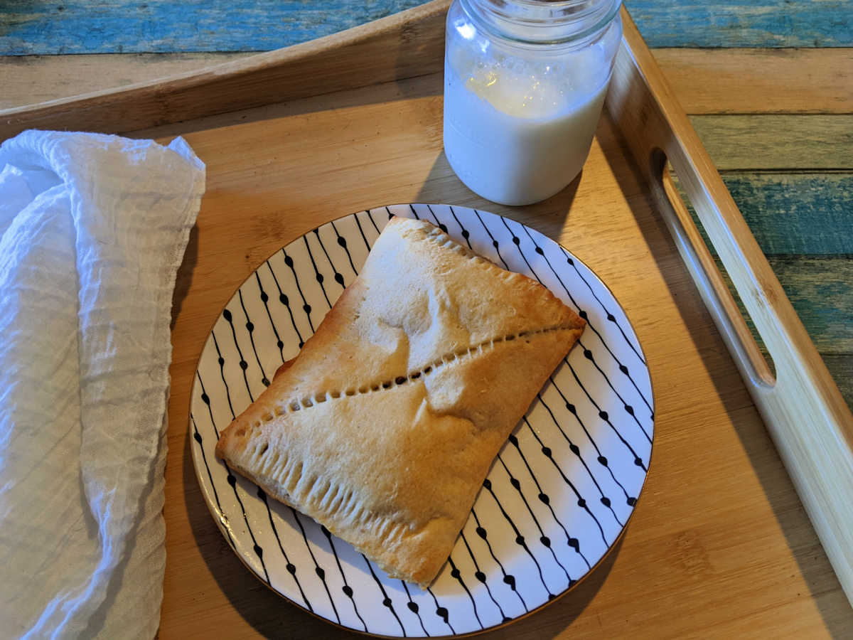 breakfast on bamboo serving tray