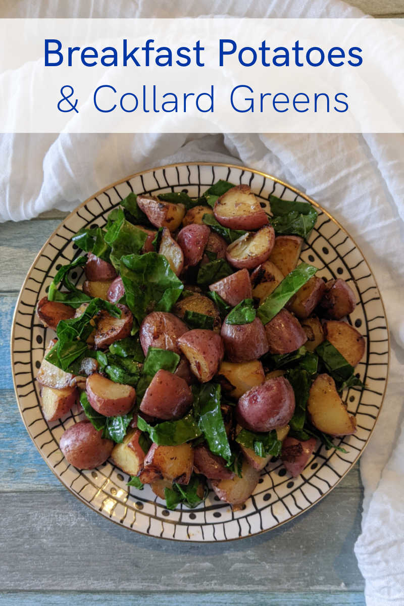 This breakfast potatoes and collards recipe is easy to make in a skillet for a weekday breakfast or weekend brunch. 