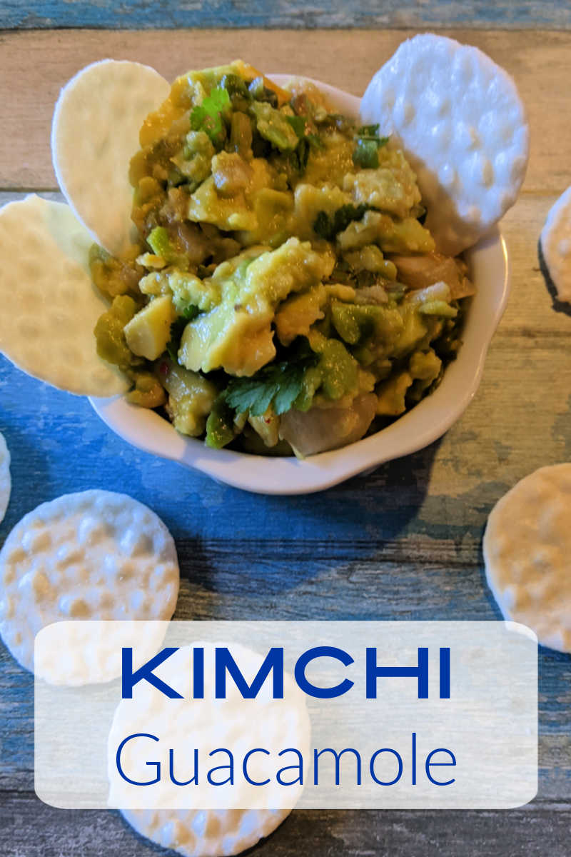 Kimchi guacamole is a tasty and easy to make dip that combines the delicious flavors of Mexican guacamole with Korean Kimchi.