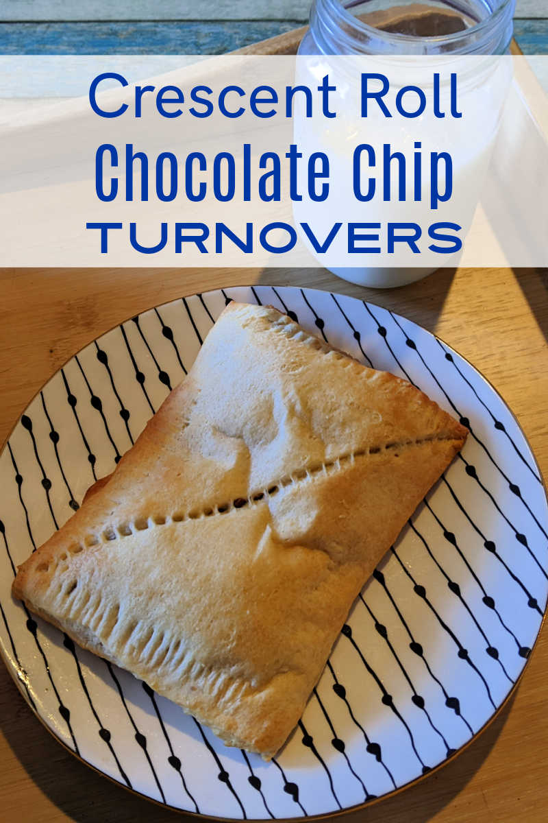 It is easy to turn regular Crescent Roll dough into delicious chocolate chip turnovers filled with melted chocolate. 