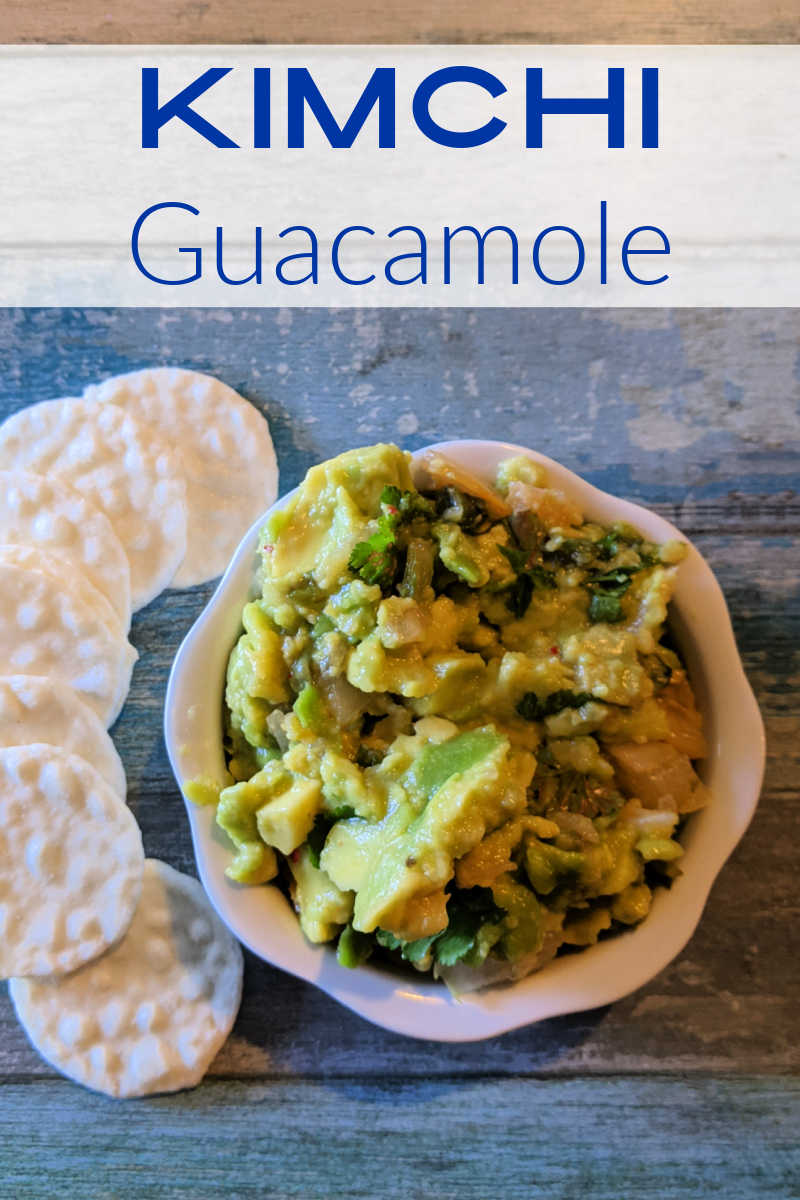 Kimchi guacamole is a tasty and easy to make dip that combines the delicious flavors of Mexican guacamole with Korean Kimchi.