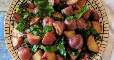 feature breakfast potatoes and collards