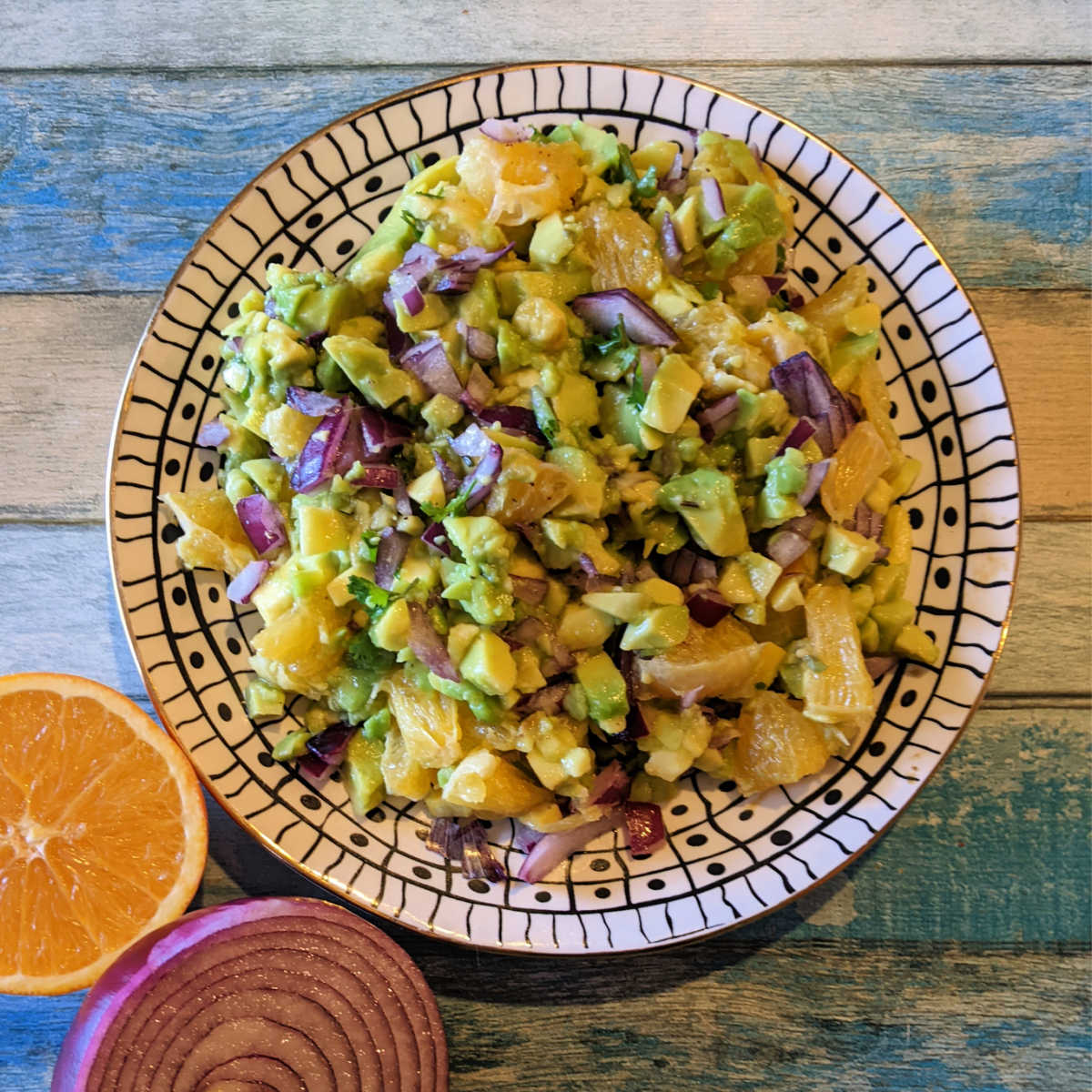 fresh orange guacamole