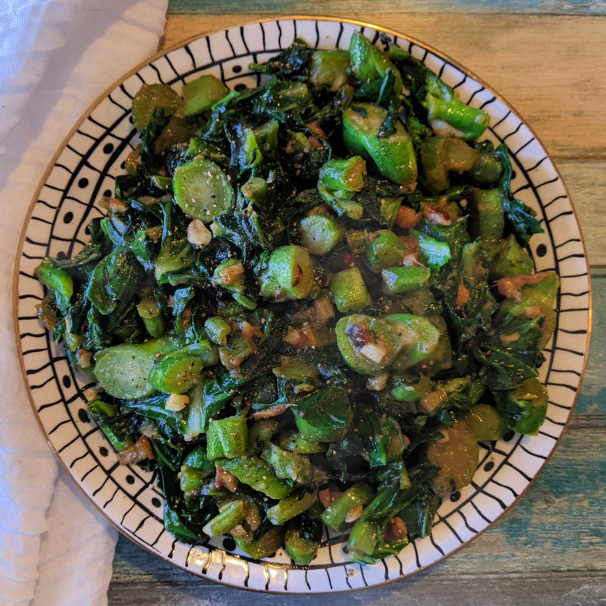 ginger garlic gai lan dinner