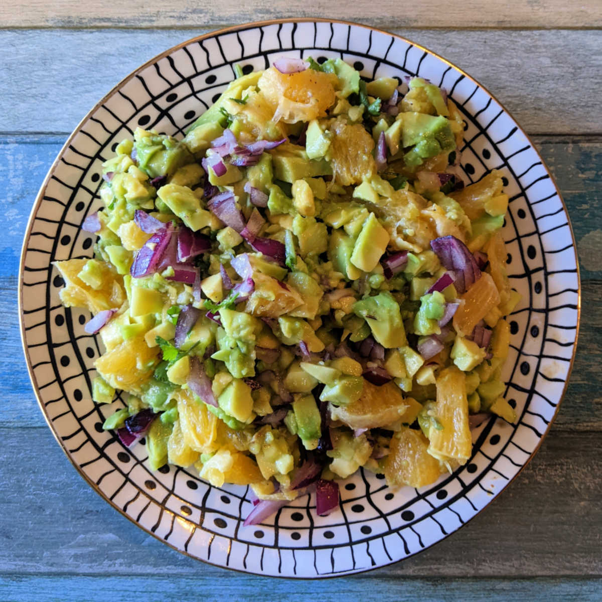 guacamole with fresh oranges