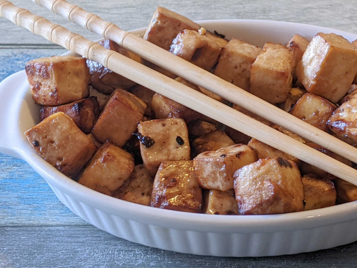 chopsticks and ponzu baked tofu