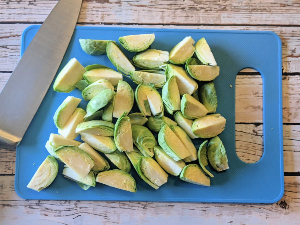 quartered brussels sprouts