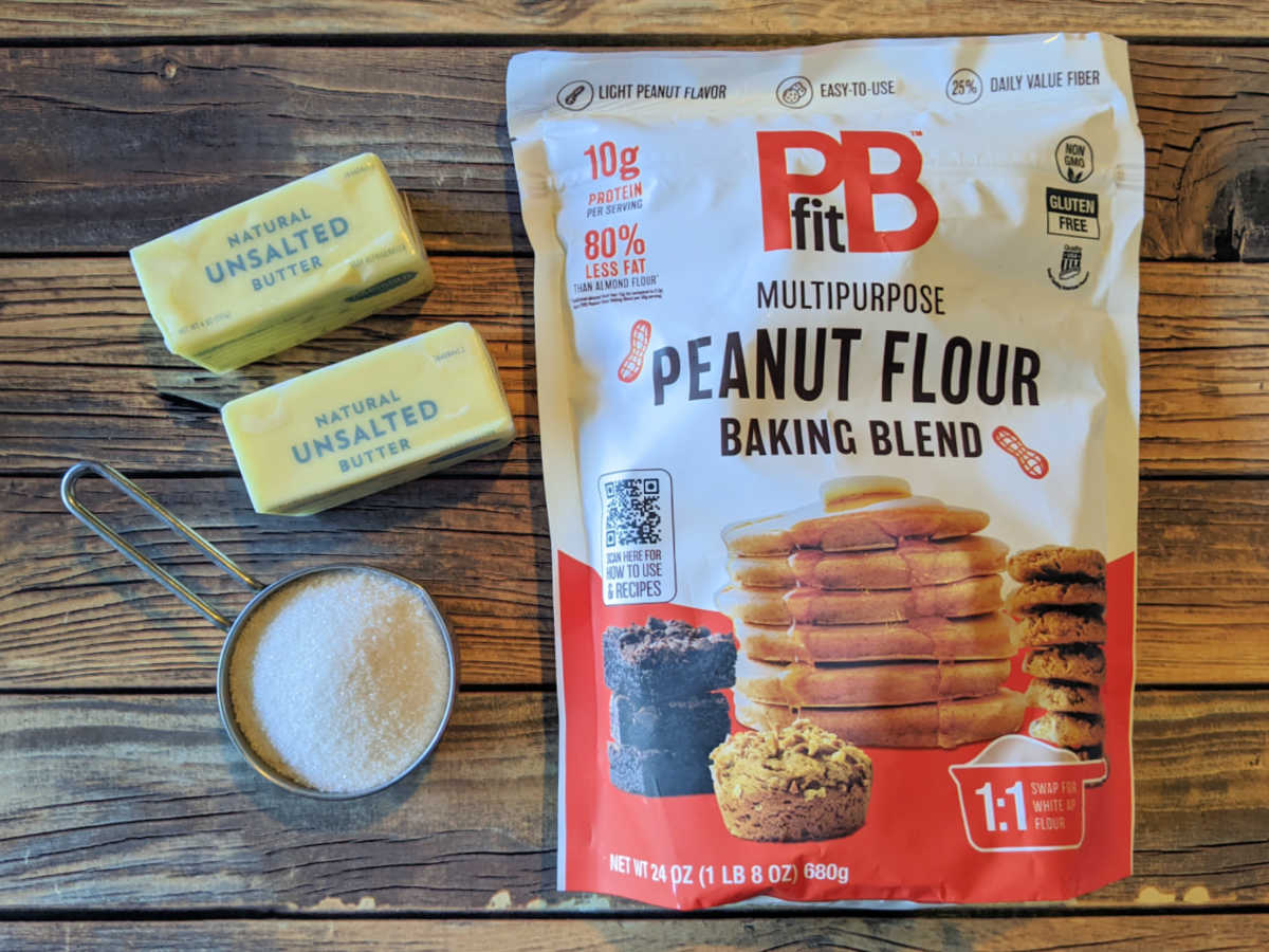 ingredients for peanut flour shortbread