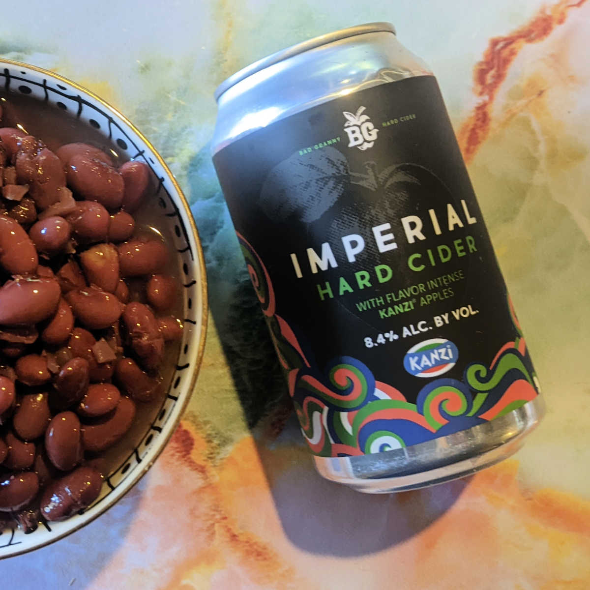 imperial hard cider and beans