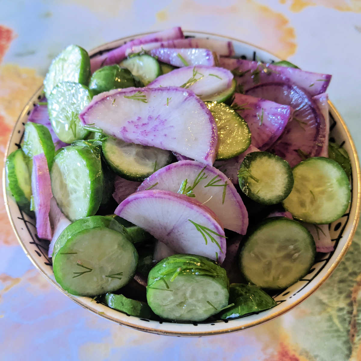 cucumber radish salad with dill