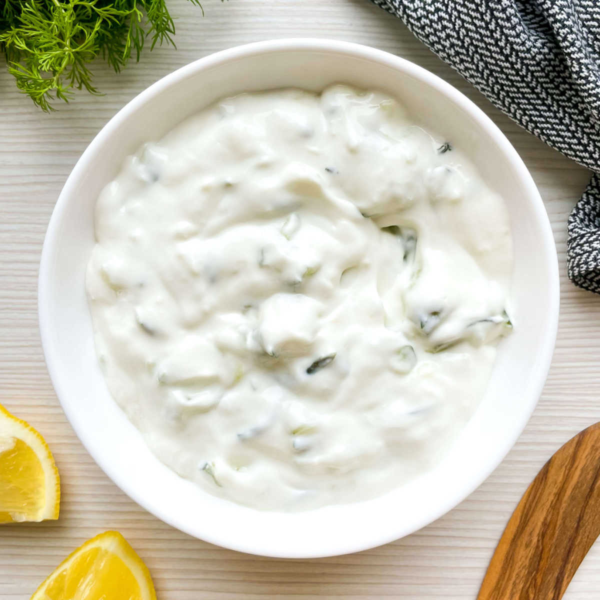 bowl of tzatziki dip