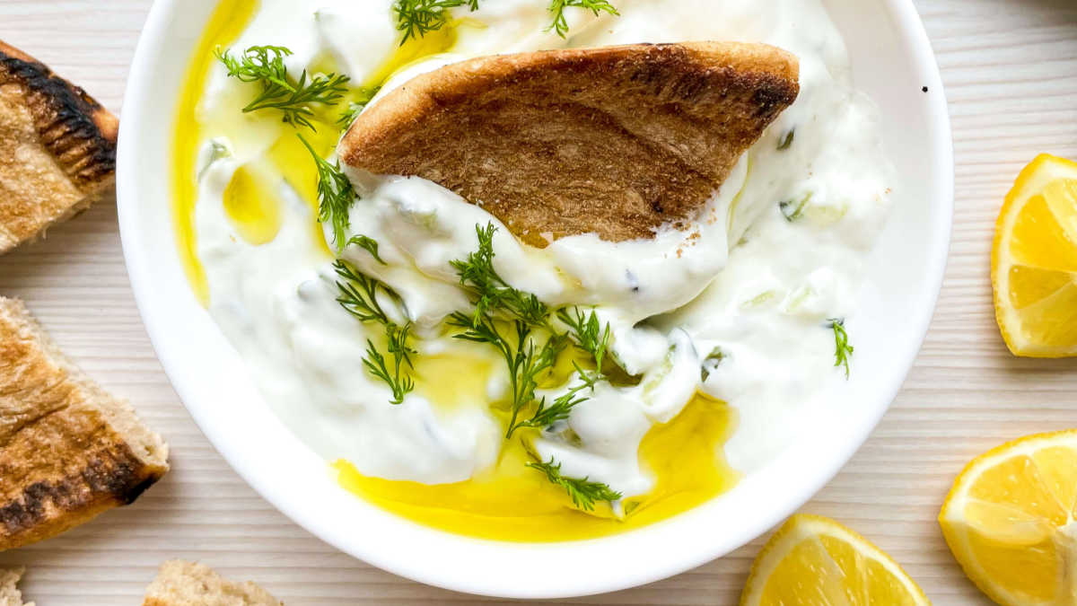 pita with tzatziki dip