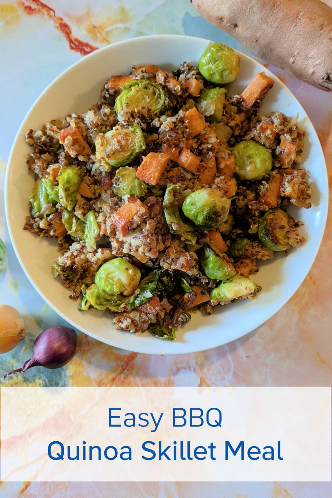 This BBQ Quinoa Skillet Meal is quick and easy for a weeknight dinner! It is packed with flavor and ready in about 20 minutes. 