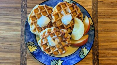 quick cinnamon roll tube waffles