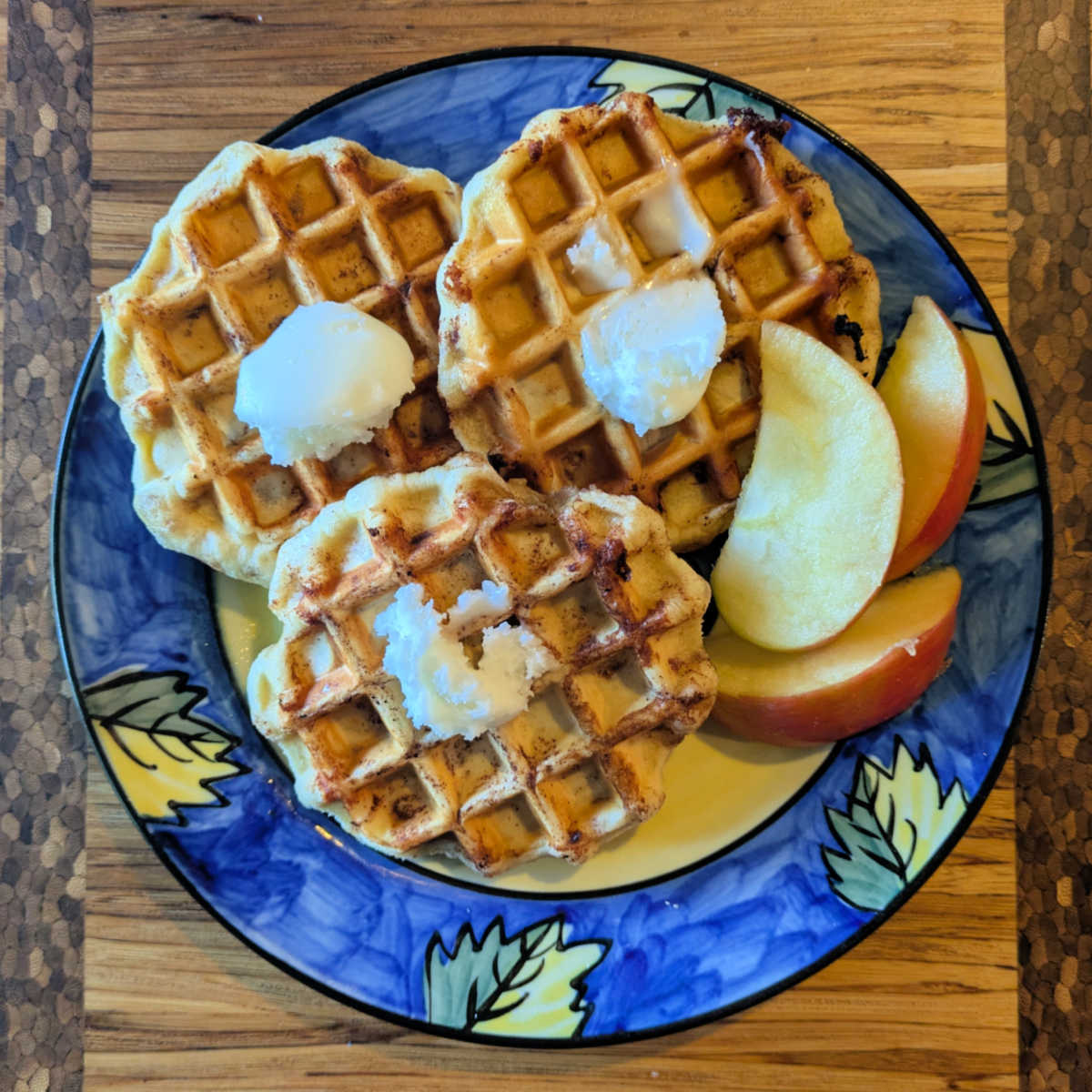 waffles plate on cutting board