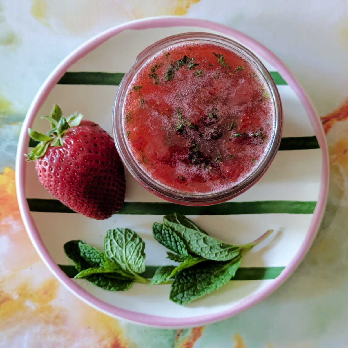 fresh strawberry mint jam