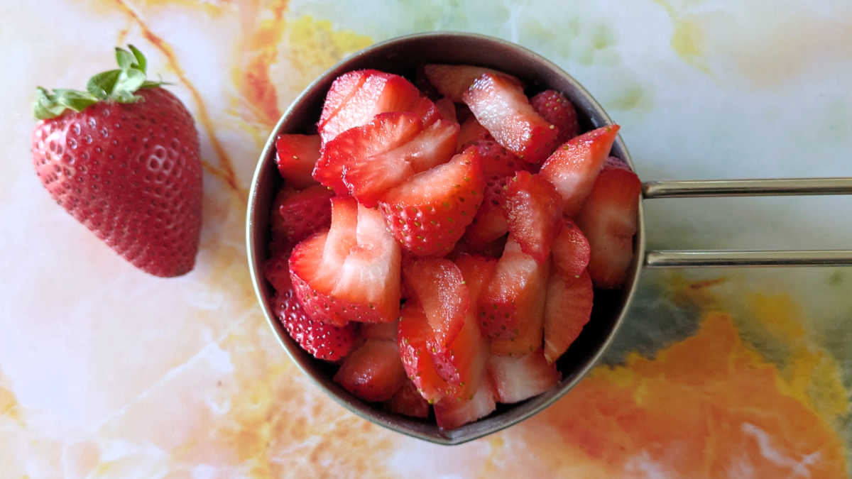 one cup chopped strawberries