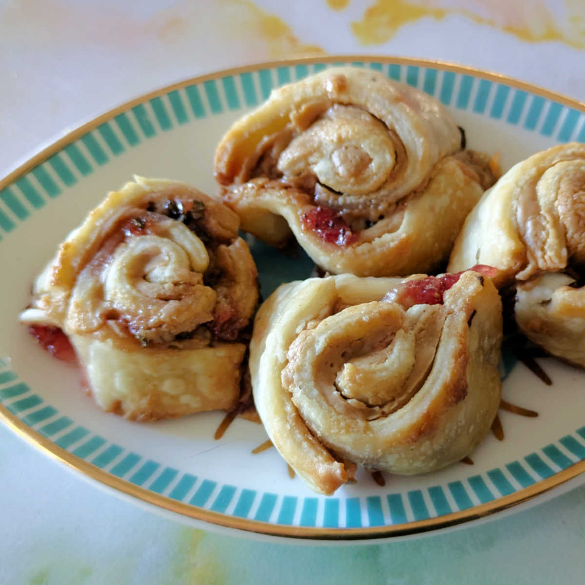 pbj pinwheel cookies on plate