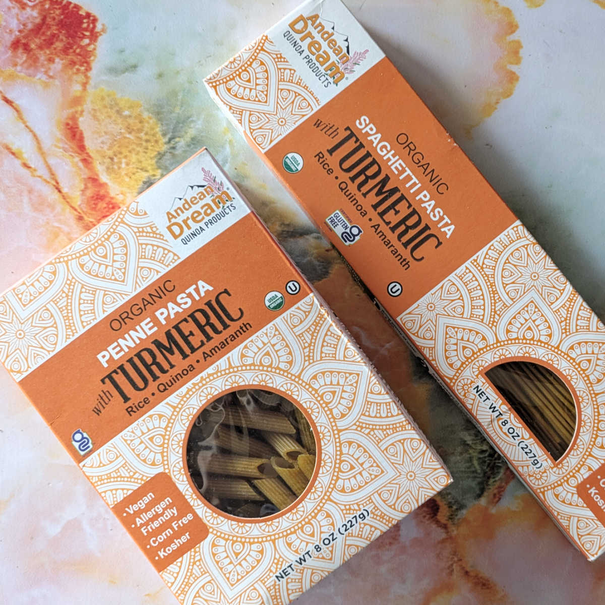 Experience delicious Andean Dream Turmeric Pasta! It offers texture similar to regular pasta and is gluten-free, vegan and kosher.