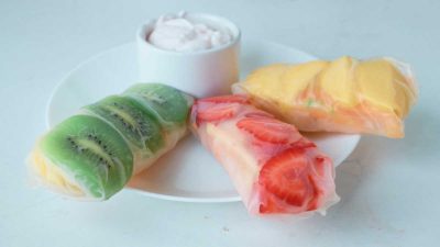 assorted fruit salad spring rolls