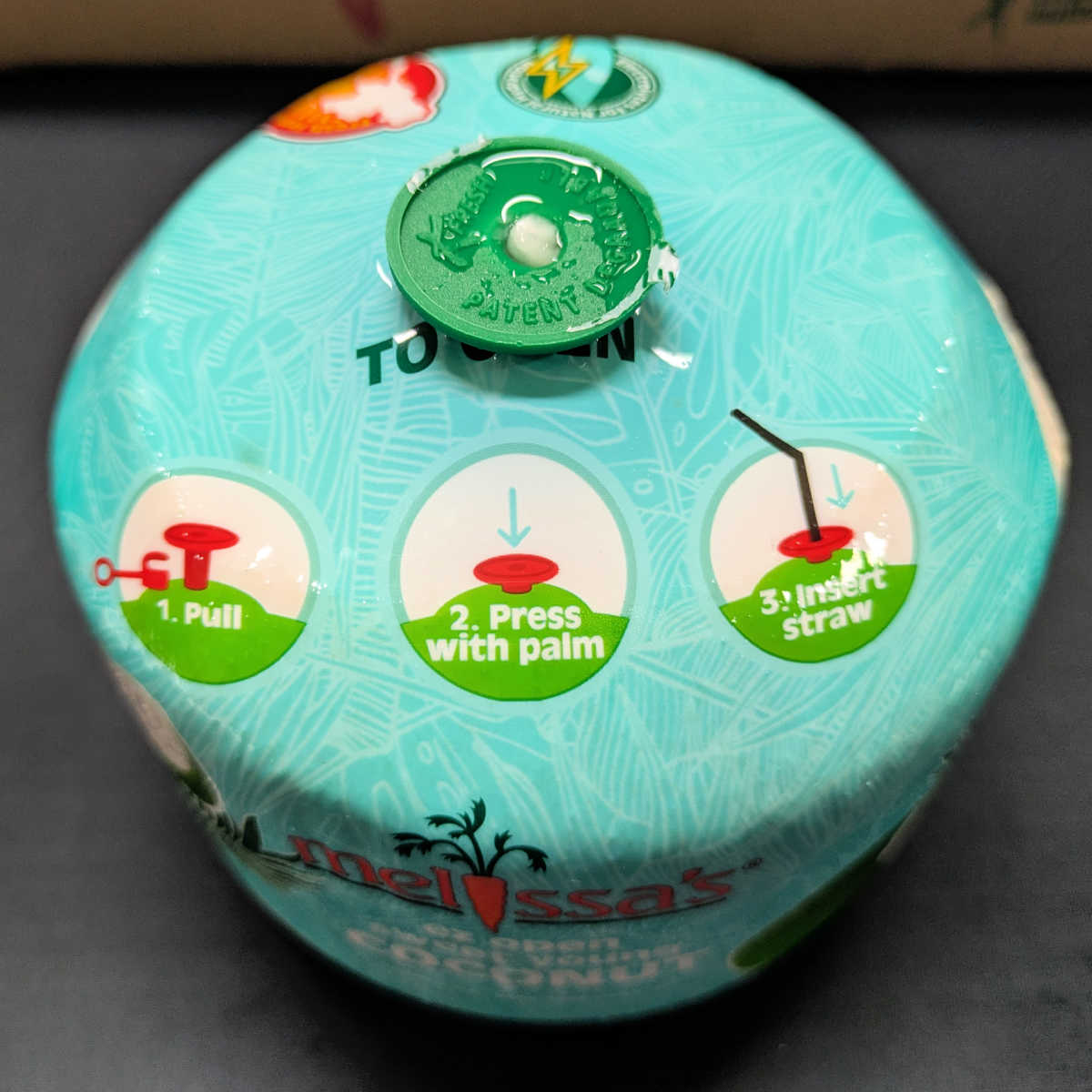 coconut ready to insert straw