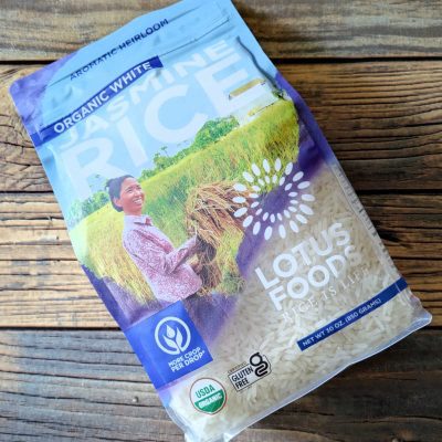 aromatic heirloom lotus foods white jasmine rice bag