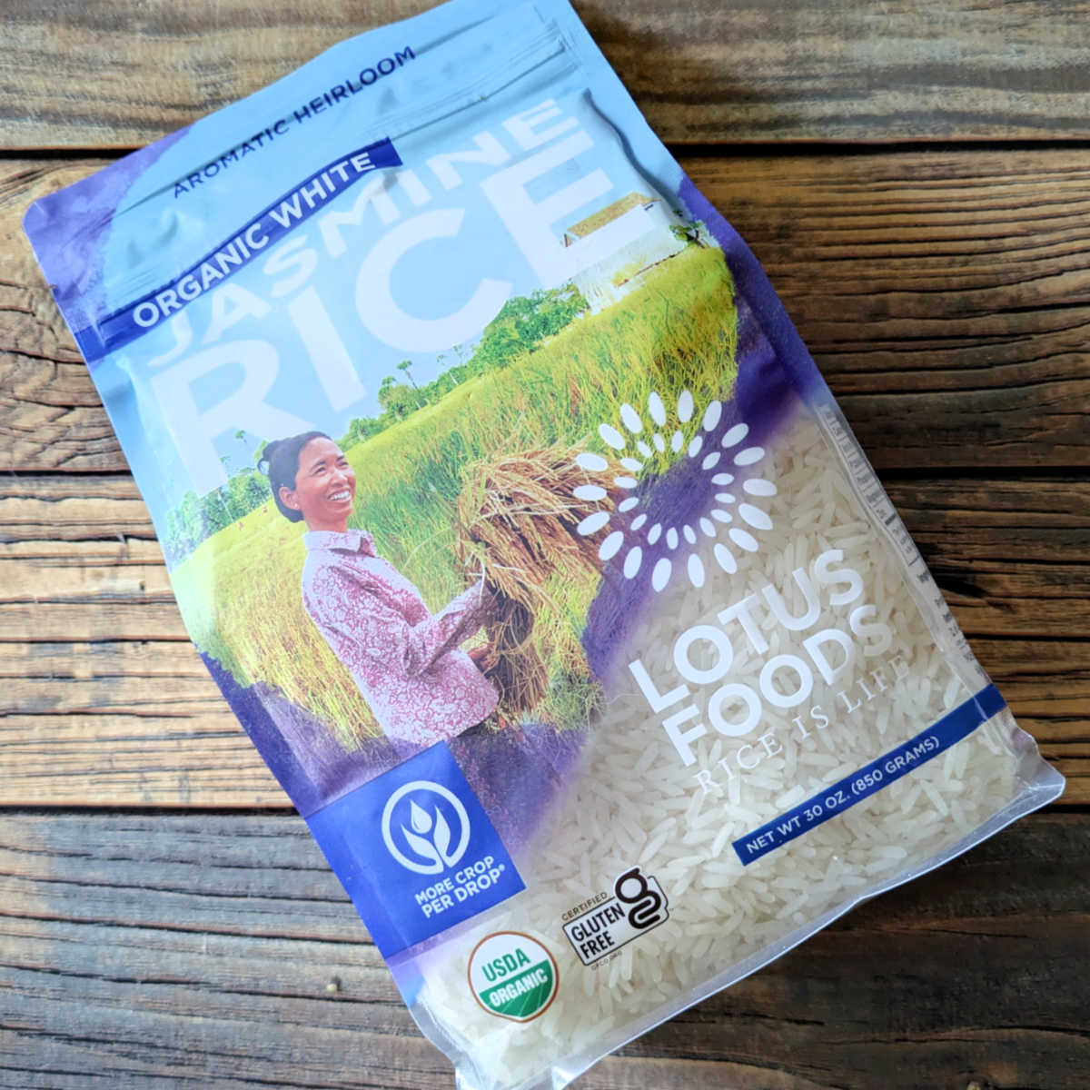 aromatic heirloom lotus foods white jasmine rice bag
