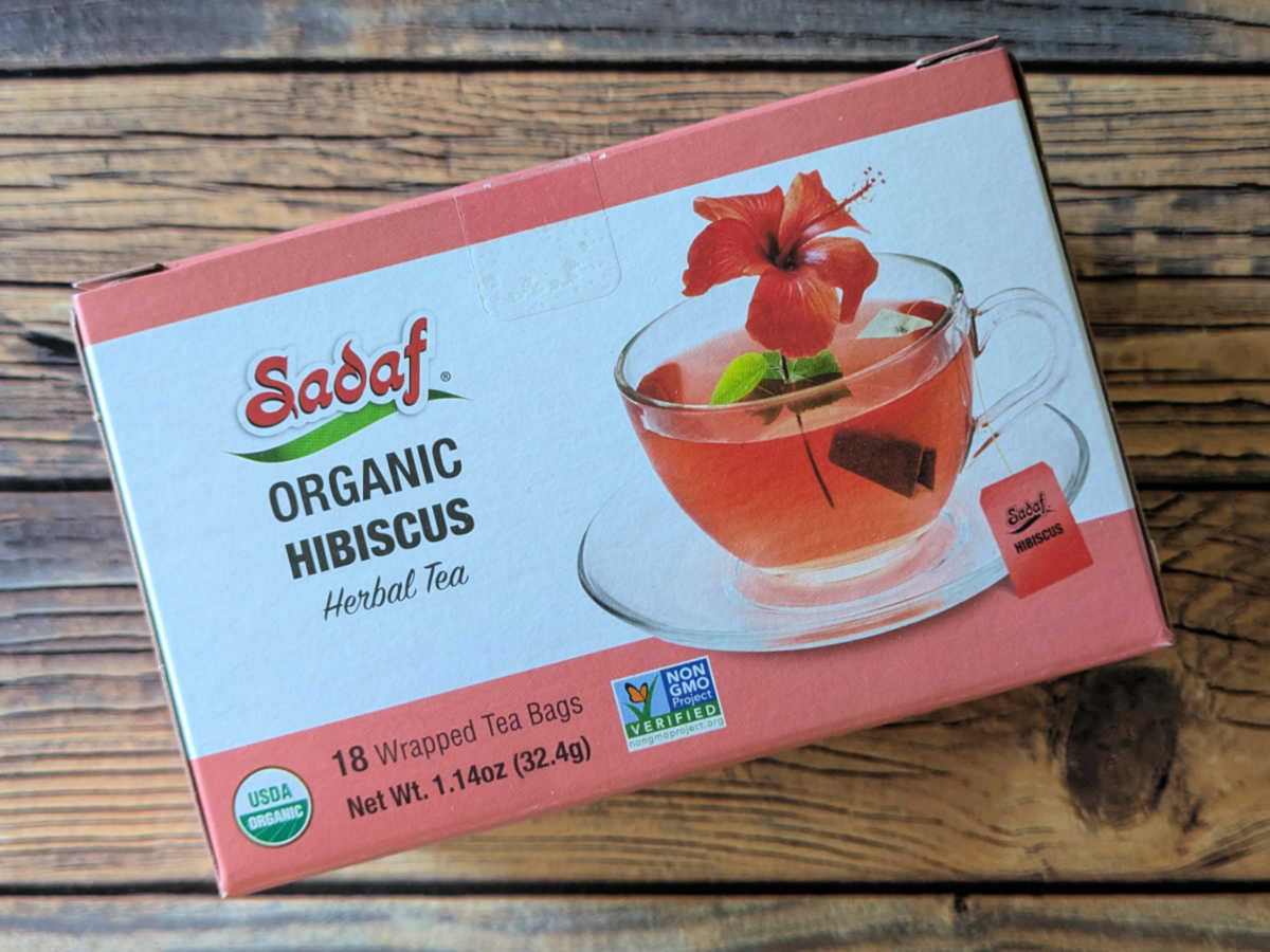 box of sadaf hibiscus tea