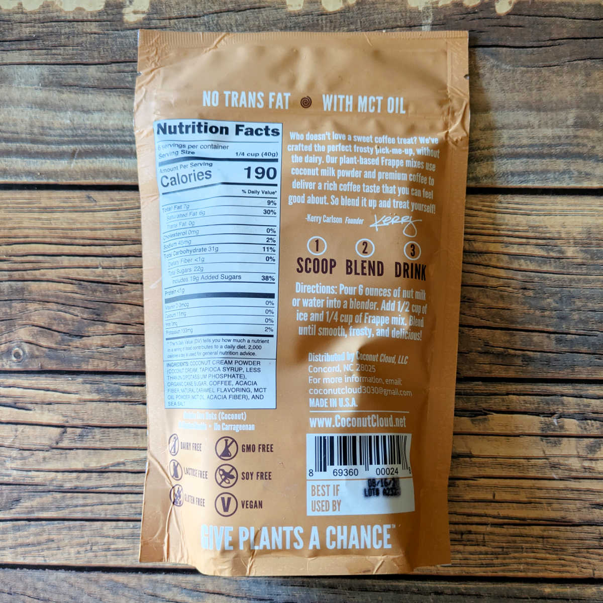 caramel coconut cloud frappe mix