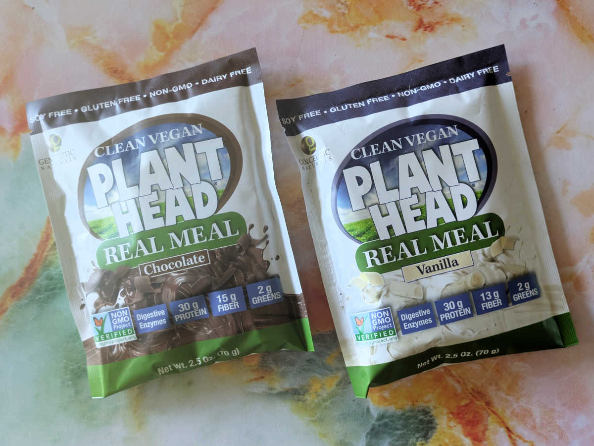 chocolate and vanilla plant head real meal