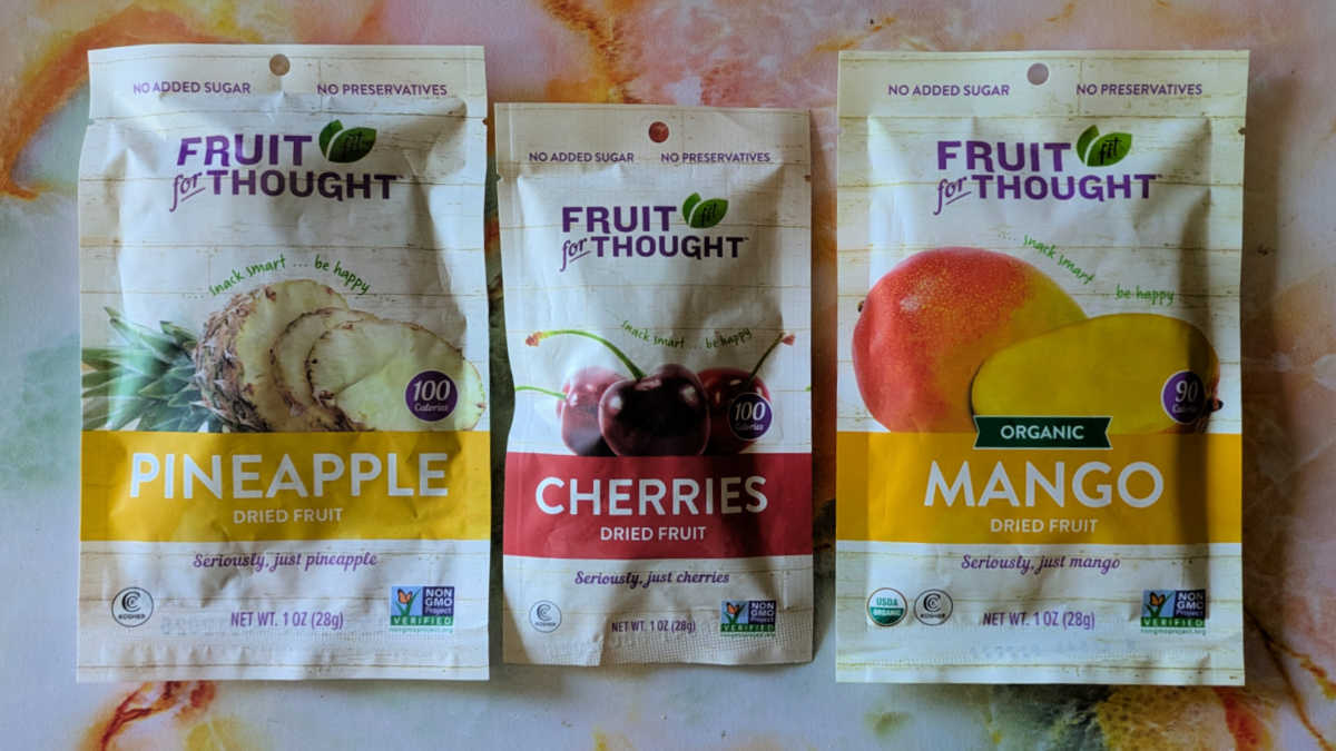 dried pineapple, mango and cherries
