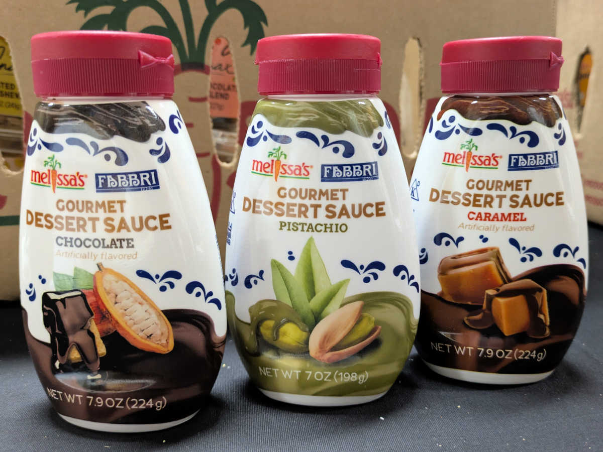 fabbri dessert sauces - chocolate pistachio caramel