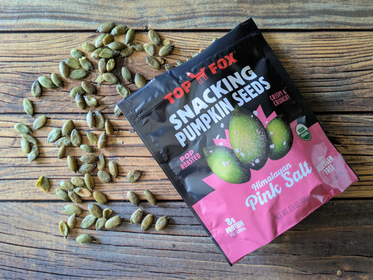 himalayan salt top fox snacking pumpkin seeds