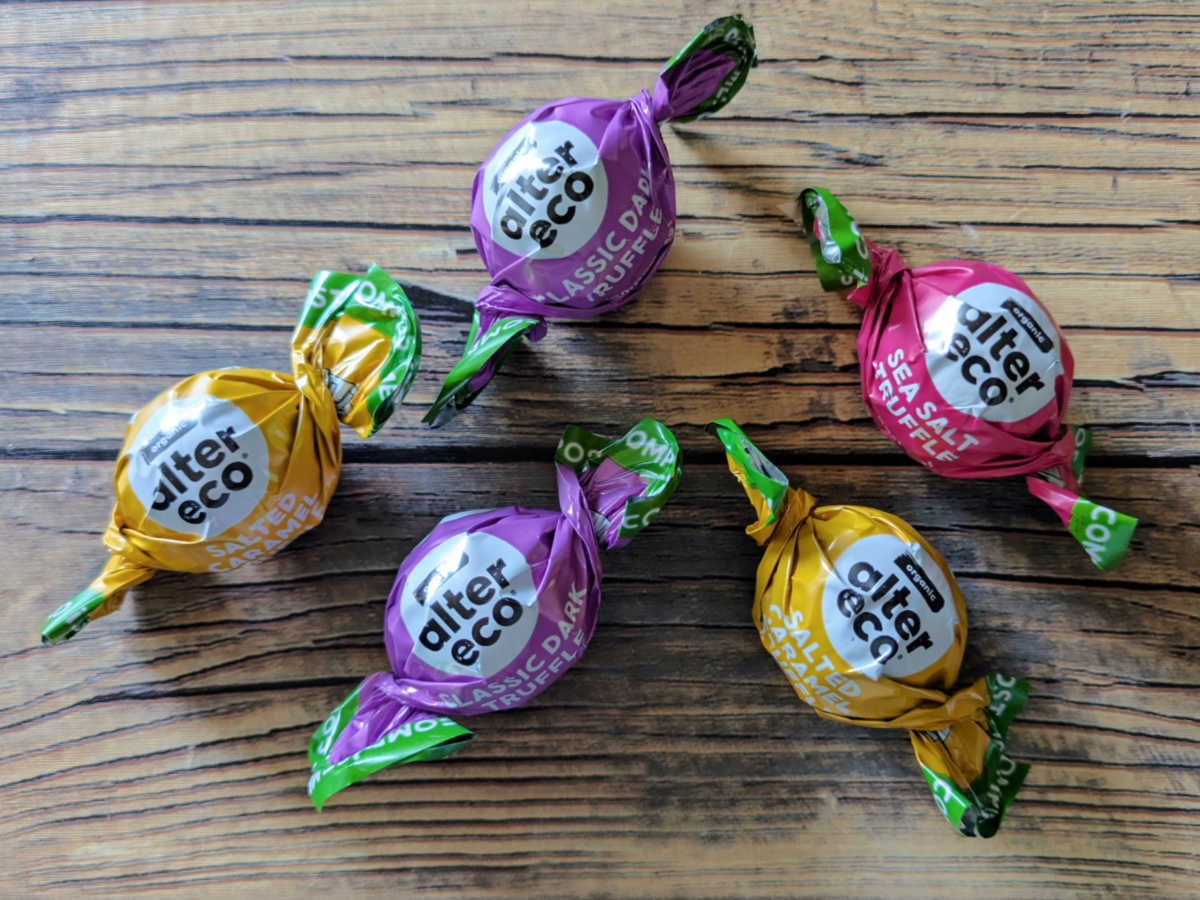 individually wrapped alter eco chocolate truffles
