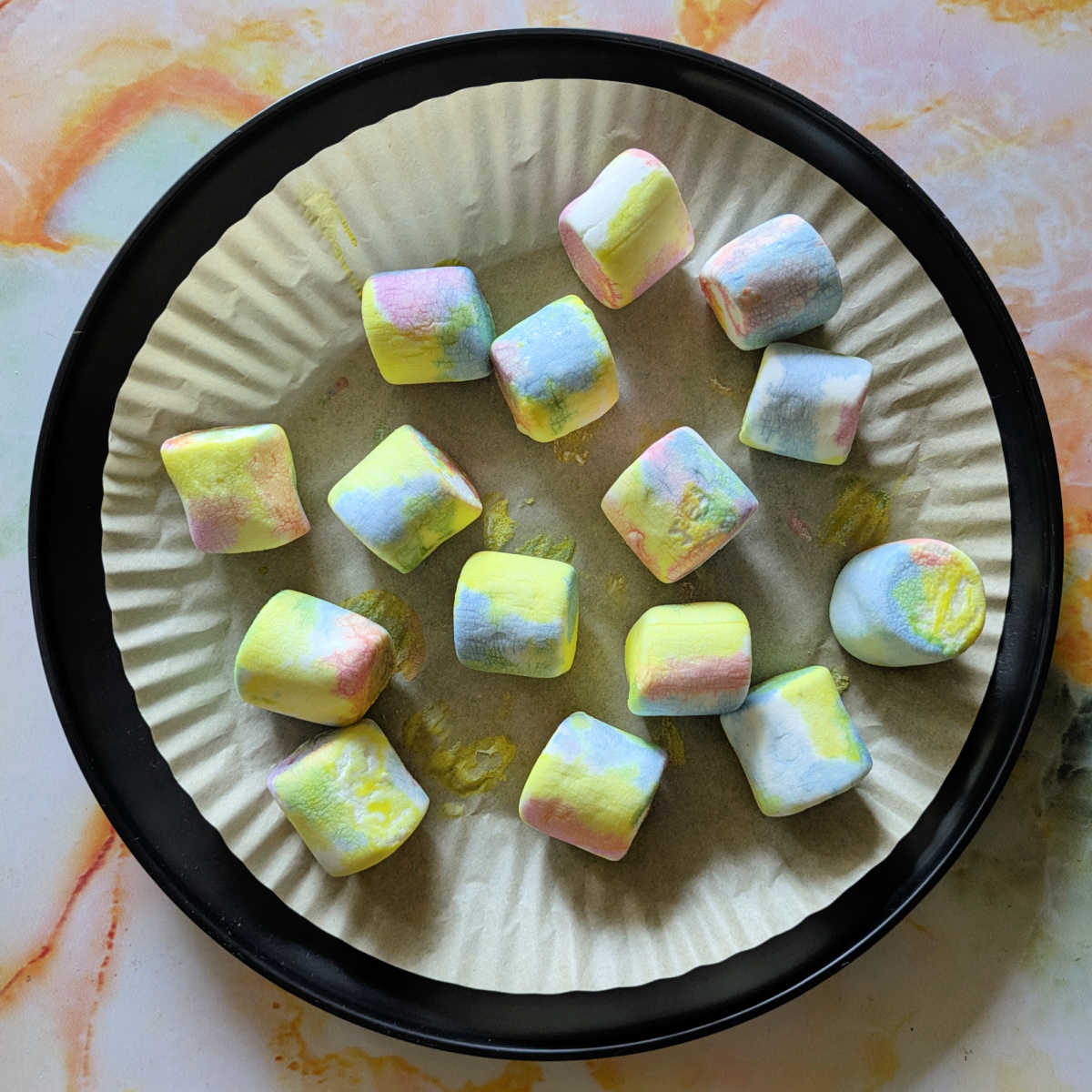 colorful tie dyed marshmallows
