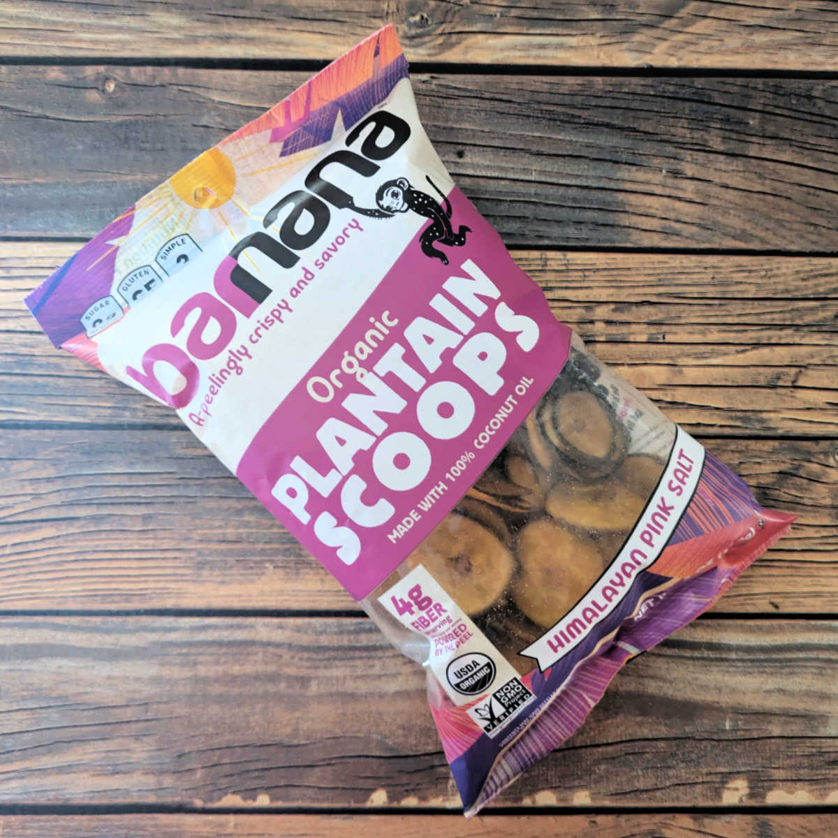 Barnana Plantain Scoops are a simple, flavorful snack made with just 3 ingredients. They're tasty right out of the bag and great for dipping!