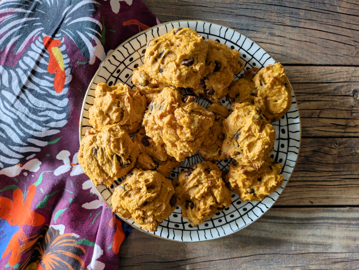 easy 2 ingredient pumpkin chocolate chip cookies