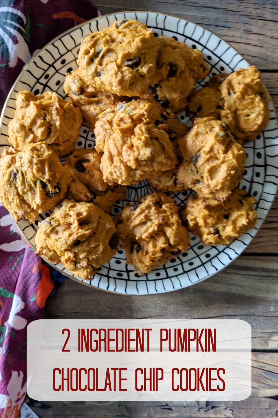 Skip the eggs and oil and make the easiest pumpkin chocolate chip cookies with just 2 ingredients. All you need are a cookie mix and canned pumpkin puree for a soft cookie that's perfect for fall baking with kids.